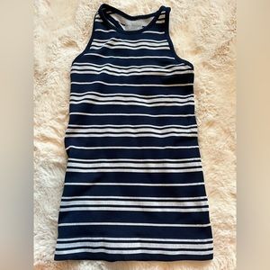 Athleta. Women’s xs navy and white striped racerback tank top.